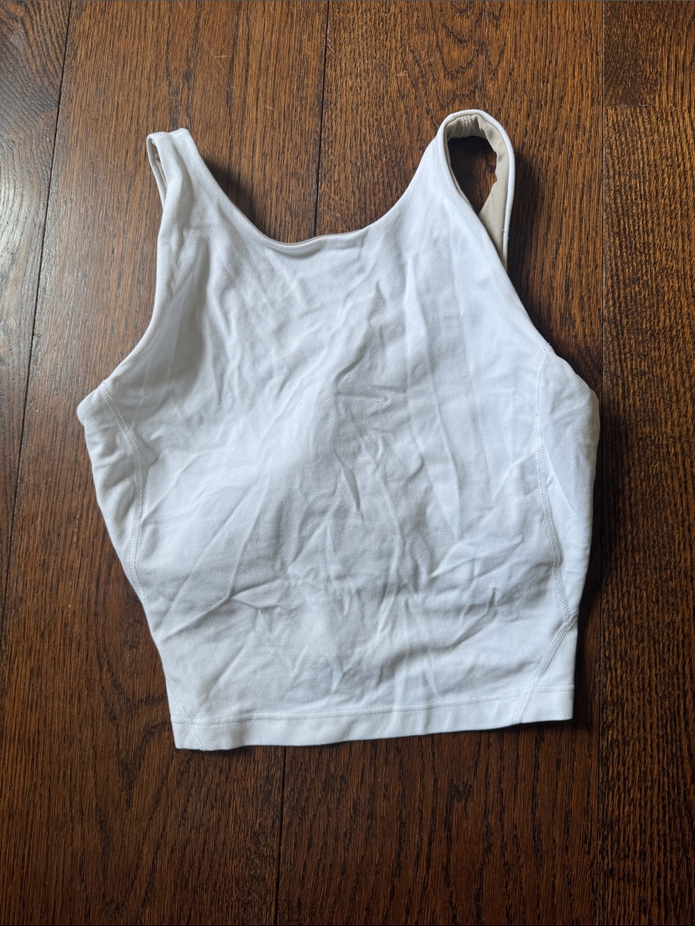 Lululemon White Cropped Tank Top